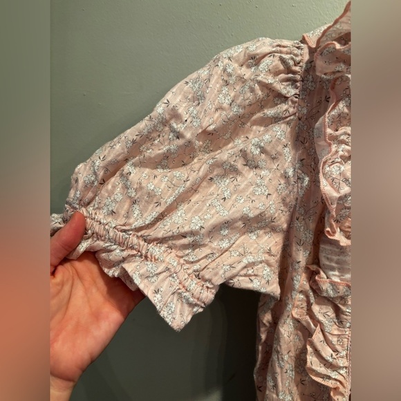 LoveShackFancy Pink Ruffle Mini Dress cottage core large romantic soft delicate - Picture 11 of 16